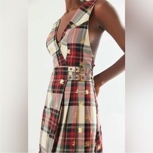 Urban Outfitters Multicolor Plaid Backless Dress